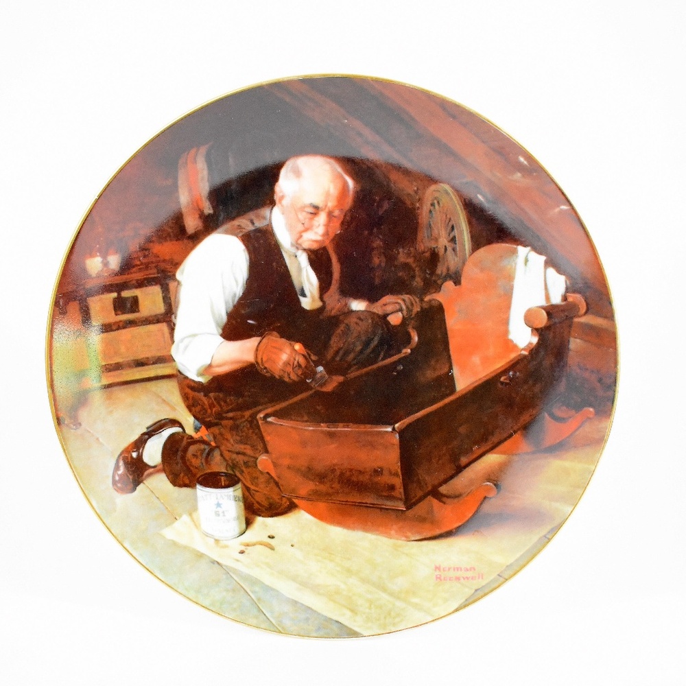 Edwin M Knowles China Norman Rockwell VTG Plates